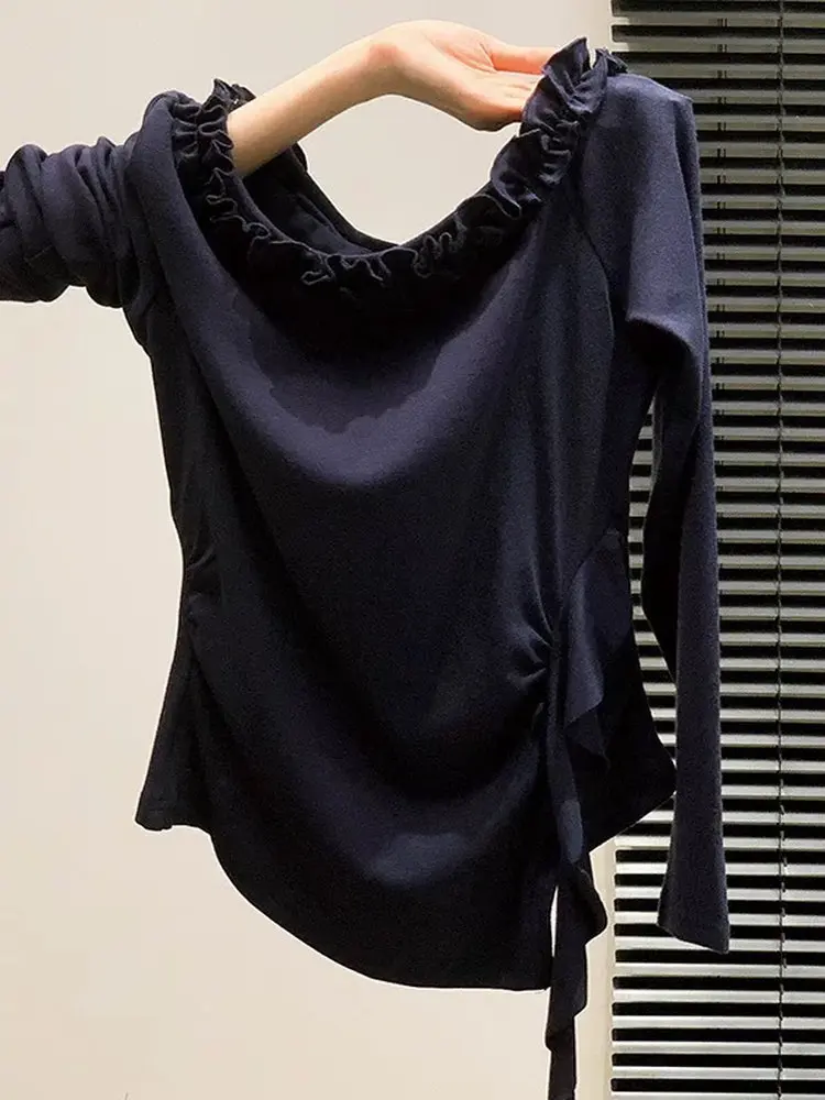 ユニークで美しいロングスリーブ レディース ベースシャツ 初秋 ウエストシェイプ Tシャツ カジュアル スリムフィット レギュラー 薄手