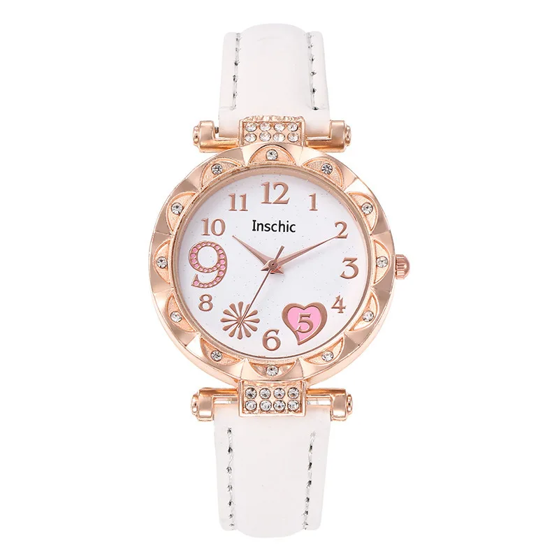 Reloj de pulsera de cuarzo para mujer, pulsera de aleación, correa de cuero PU multicolor, regalo de lujo, moda femenina