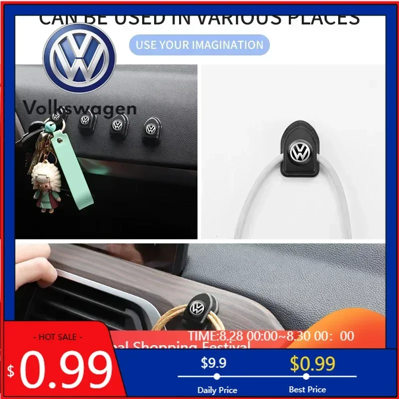 

2026 Hot New Hot 2025 New Car Styling Hooks Organizer Storage USB Cable Self Adhesive Storage Hook For Volkswagen VW GTI Rline R