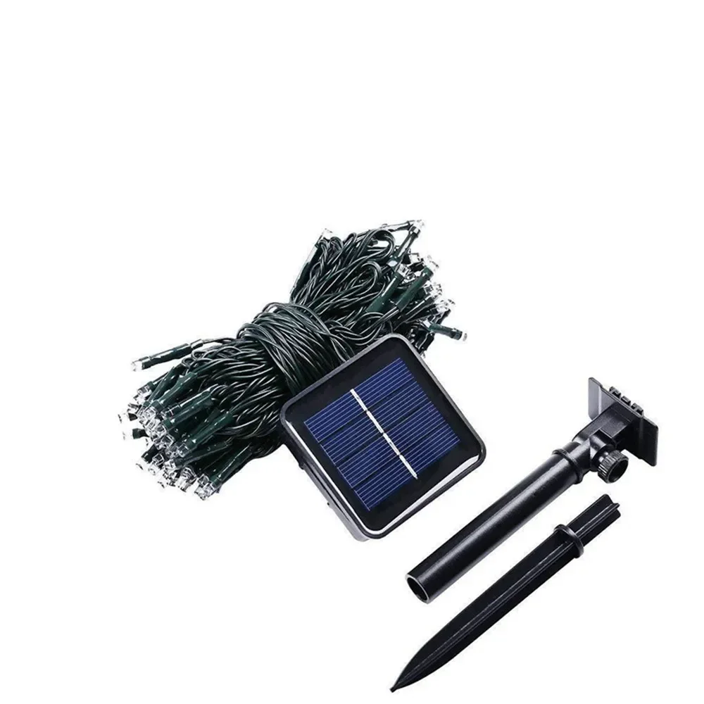 8 ألوان في الهواء الطلق ضوء الشمس حديقة دافئة/أرجواني/RGB LED قطاع سلسلة الجنية أضواء الشمسية مصباح مقاوم للماء جارلاند زينة عيد الميلاد #6