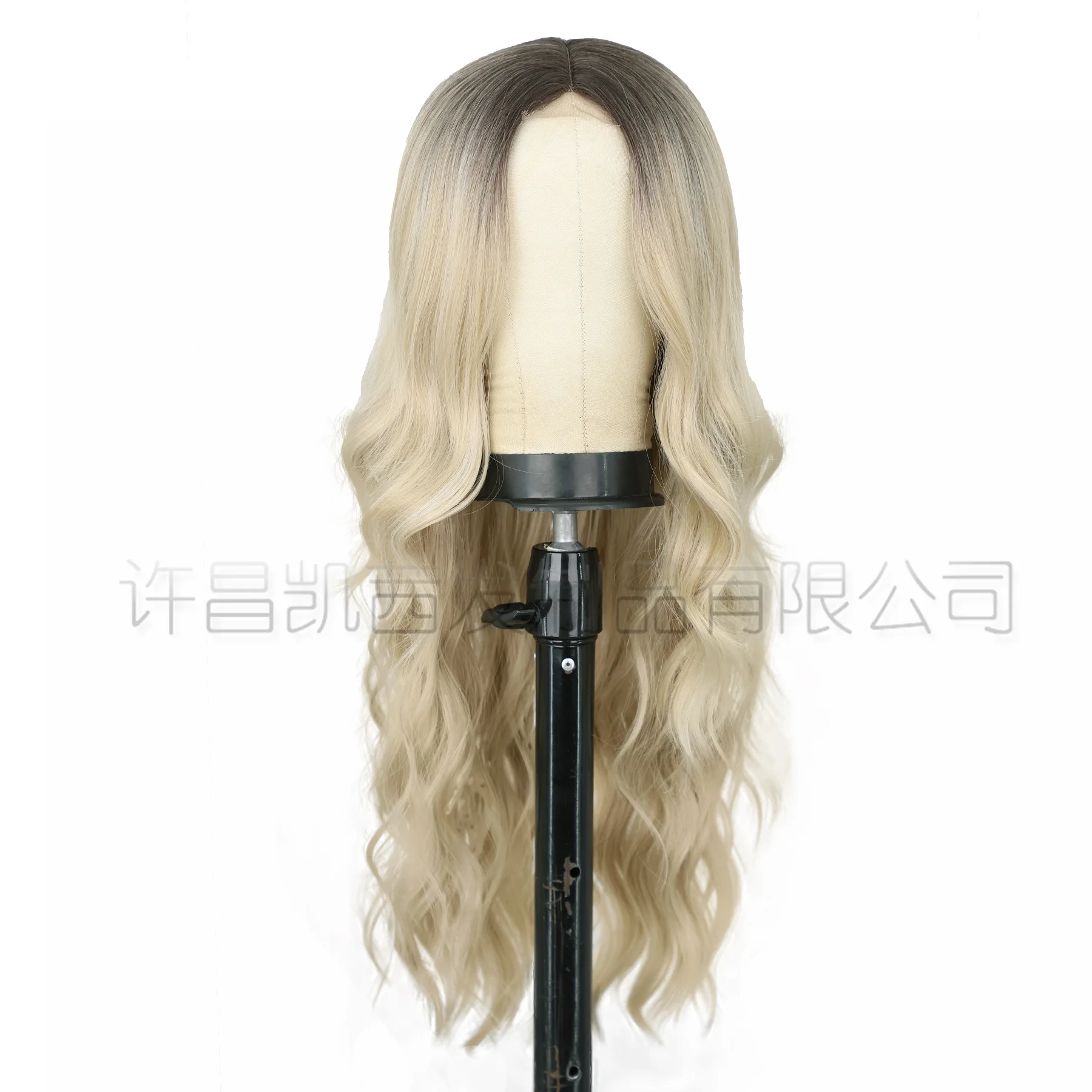 Gradually change color long curly front lace wigs women's hair wigs big waves chemical fiber wigs