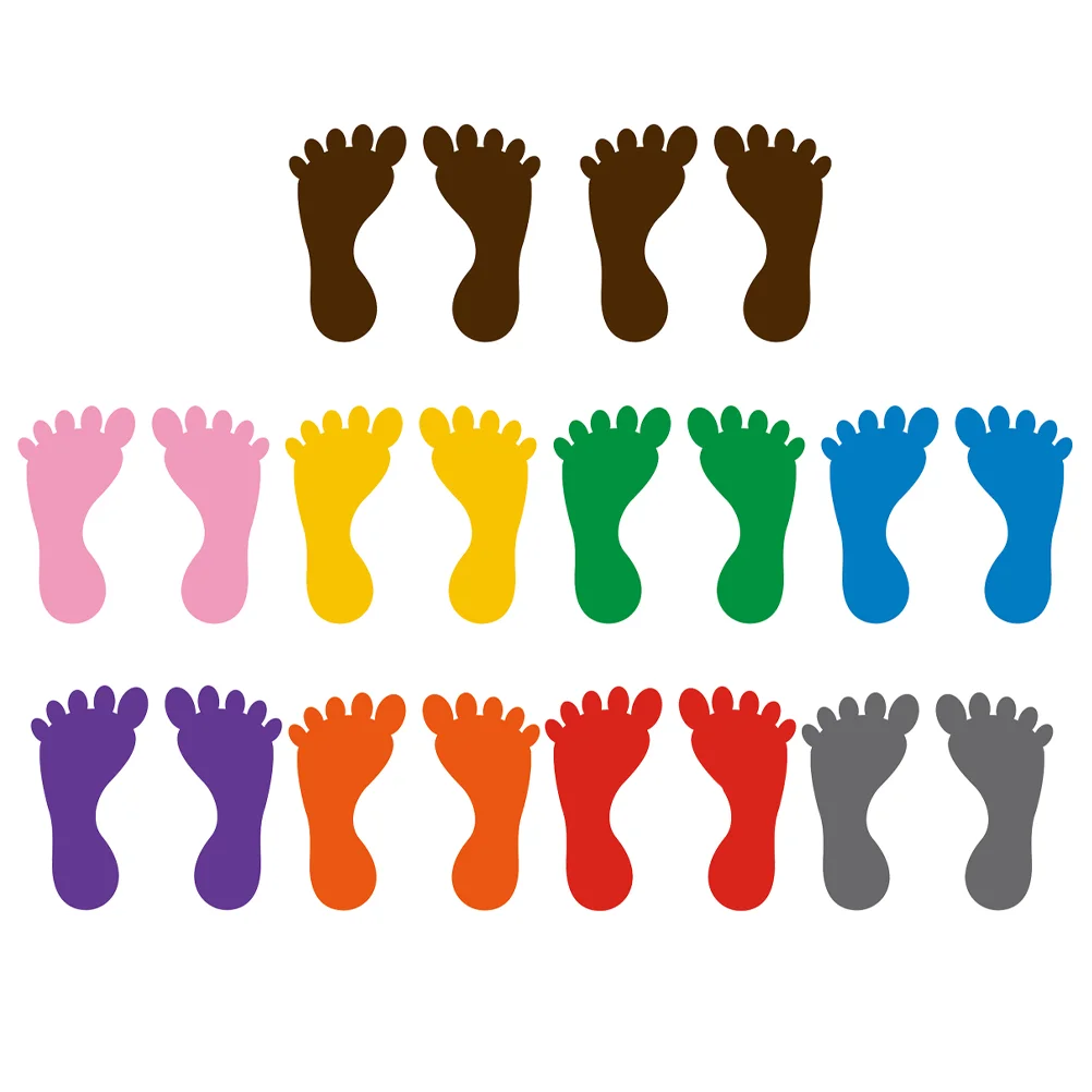 

10 Pairs Neon Sign Foot Stickers Kids Back Floor Decals Kindergarten Child Chart for Rug