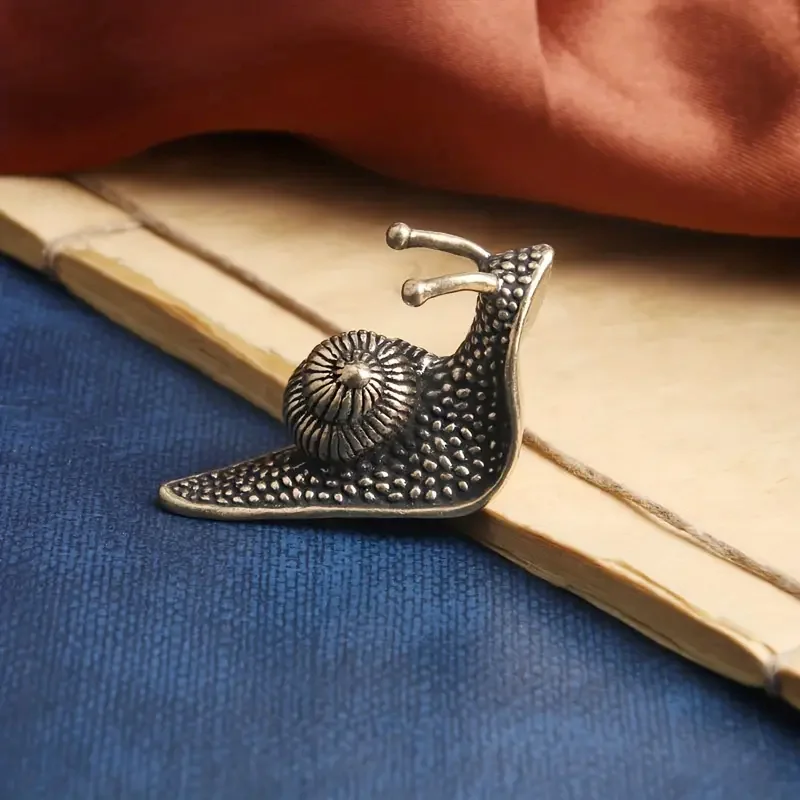 Messing Schnecke Tierfiguren Retro Reines Kupfer Mini Schnecke Statue Ornamente Schreibtisch Antik Messing Tee Haustier Sammlung Home Dekoration – Detail 2