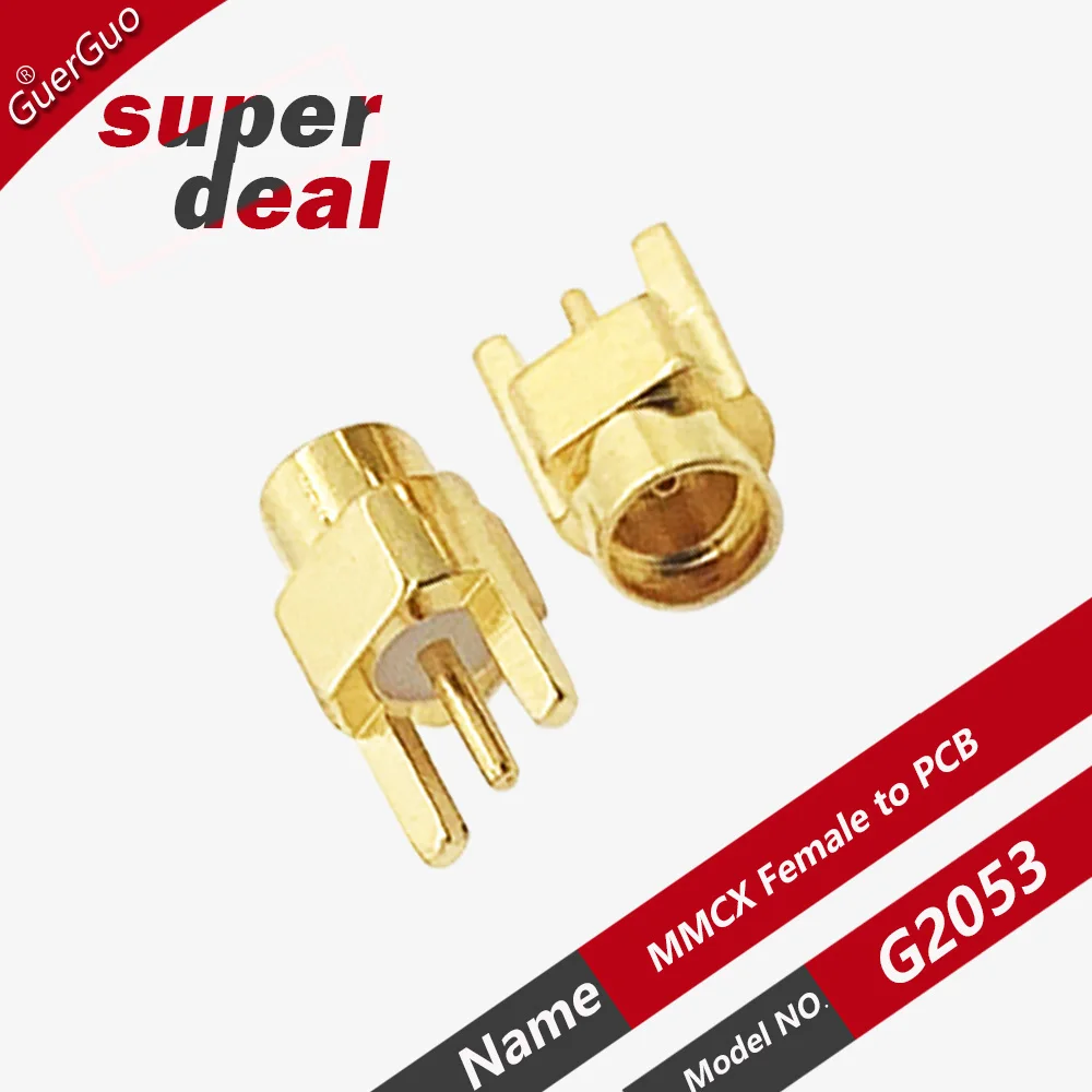 10pcs/lot MMCX Female Jack Connector PCB Mount With Solder Straight Goldplated 3 Pins MMCX RF Connector