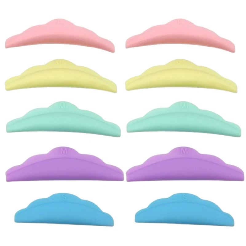 5 คู่ที่มีสีสัน Eyelash Curler Pads 3D Lashes Perming อุปกรณ์เสริม Lash Lift ชุดแต่งหน้าเครื่องมือความงามสําหรับผู้หญิง