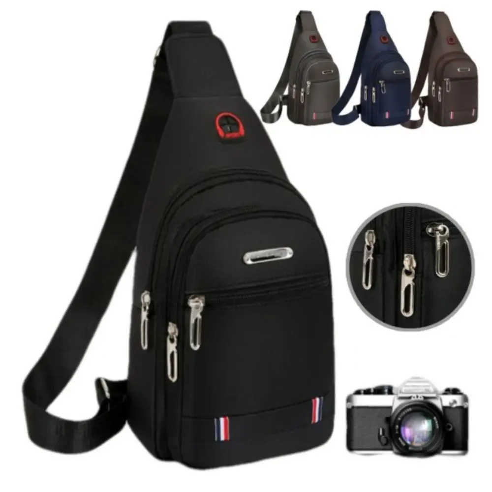 

New Oxford Cloth Men Messenger Bags USB Charge Port Black Blue Grey Brown Sling Chest Bag Rectangle Men Crossbody Bag Travel