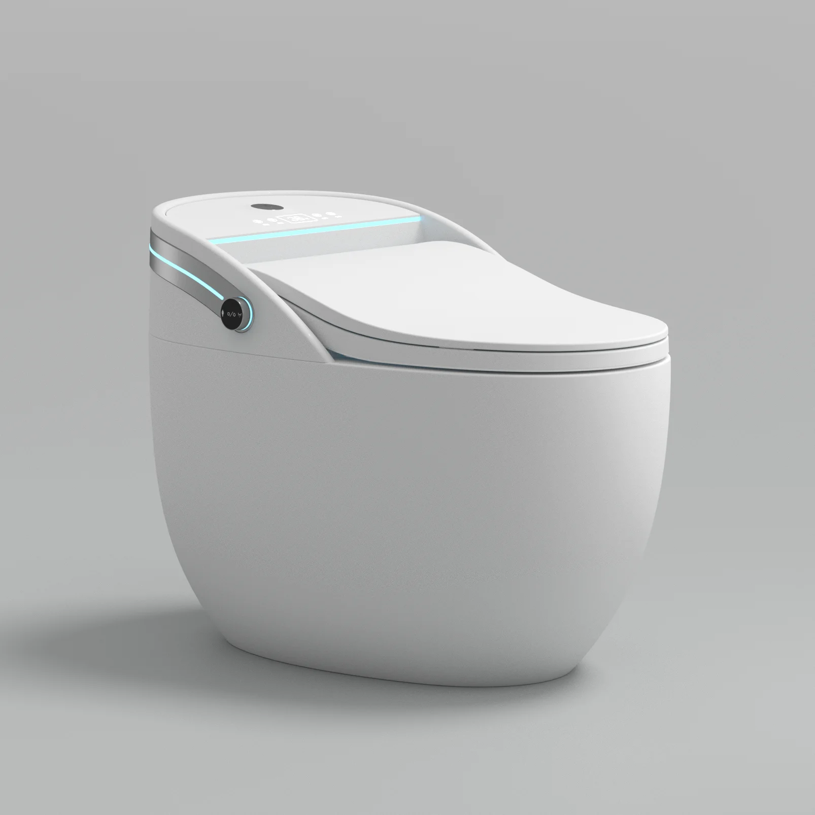 

2023 New Design Round One Piece Auto Flush Wash S Trap Electric Bidet Wc Toilet Bowl Automatic Intelligent Smart Toilet