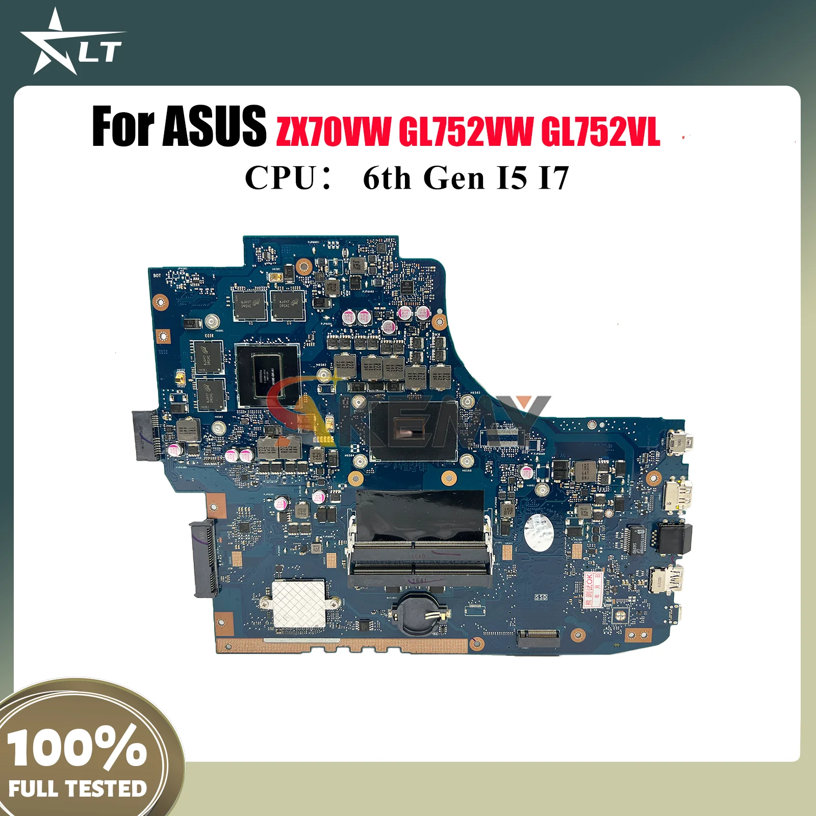 

GL752VL Материнская плата для ноутбука ASUS ROG Strix GL752VW GL752V GL752VL ZX70VW Материнская плата для ноутбука с процессором I5 I7 100% тесты OK stk