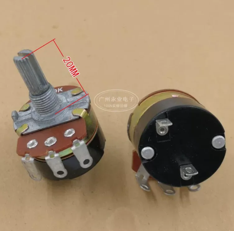 5PCS B10K 1K 5K 10K 20K 50K 100K 250K 500K  B1K B5K B20K B50K B100K B250K B500K WH138-1 Potentiometer With Switch Potentiometer