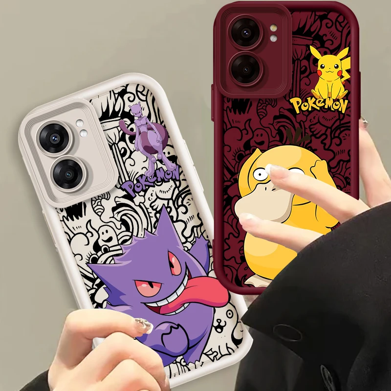 

P-Psykokwaks G-Gengars Anime Eye Ladder For OPPO Find X5 X3 A58 A57 A55 A53 A54 A92 A74 A78 A98 A16 A94 A76 A72 5G TPU