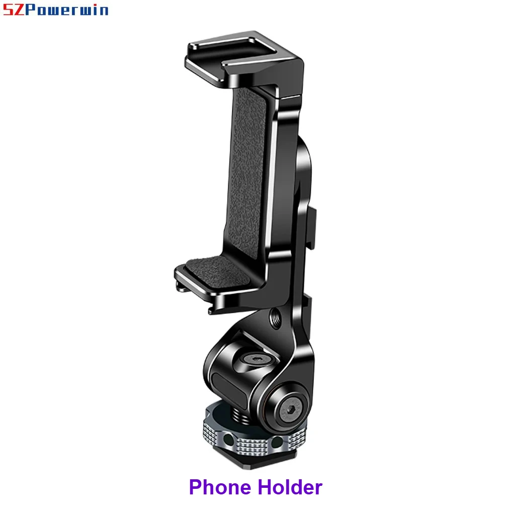 Soporte Vertical Metálico para Teléfono con 3 Zapatas Frías y Rotación de 360 Grados °   Soporte de trípode giratorio para iPhone, adaptador de trípode para teléfono inteligente Android