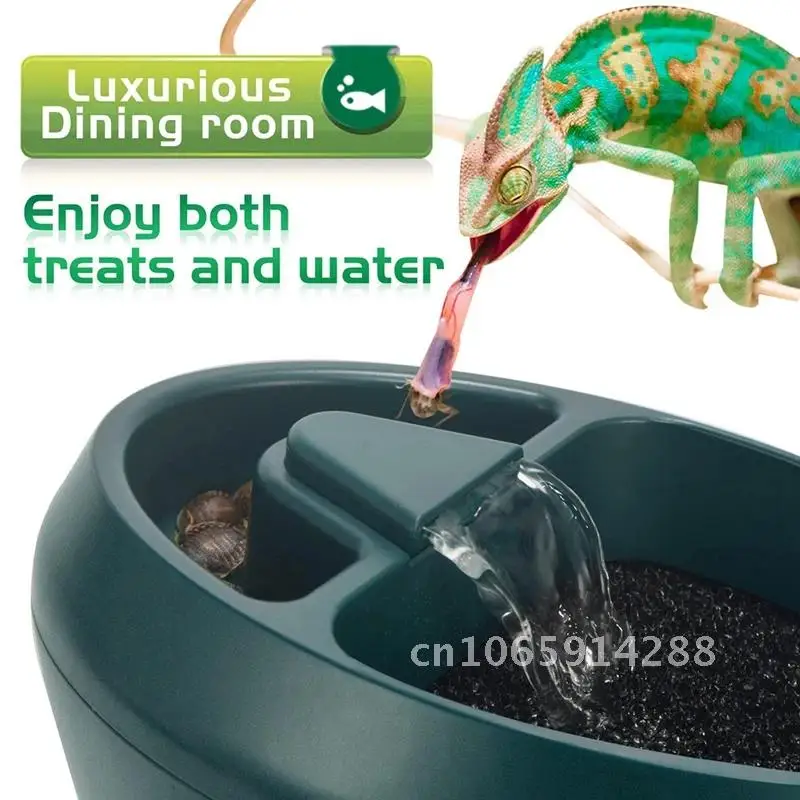 Reptile Chameleon Cantina With Snacks Lizard Drinking Fountain Amphibians Insects For Water Plug Dripper Trough, US