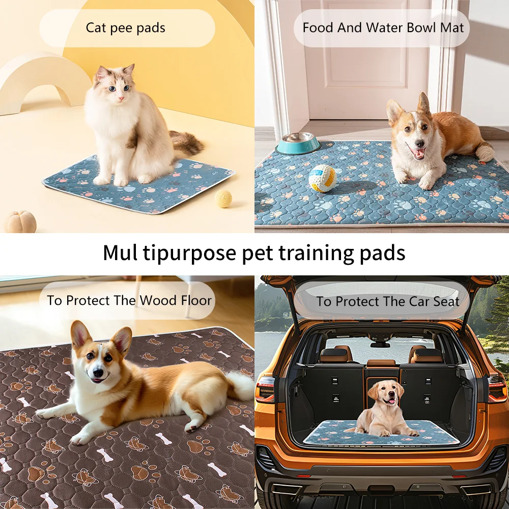 Reusable Dog Pee Pad Blanket Absorbent Diaper Washable Training Pad Pet Bed Urine Mat Anti Slip Design Pads Pet Supplies