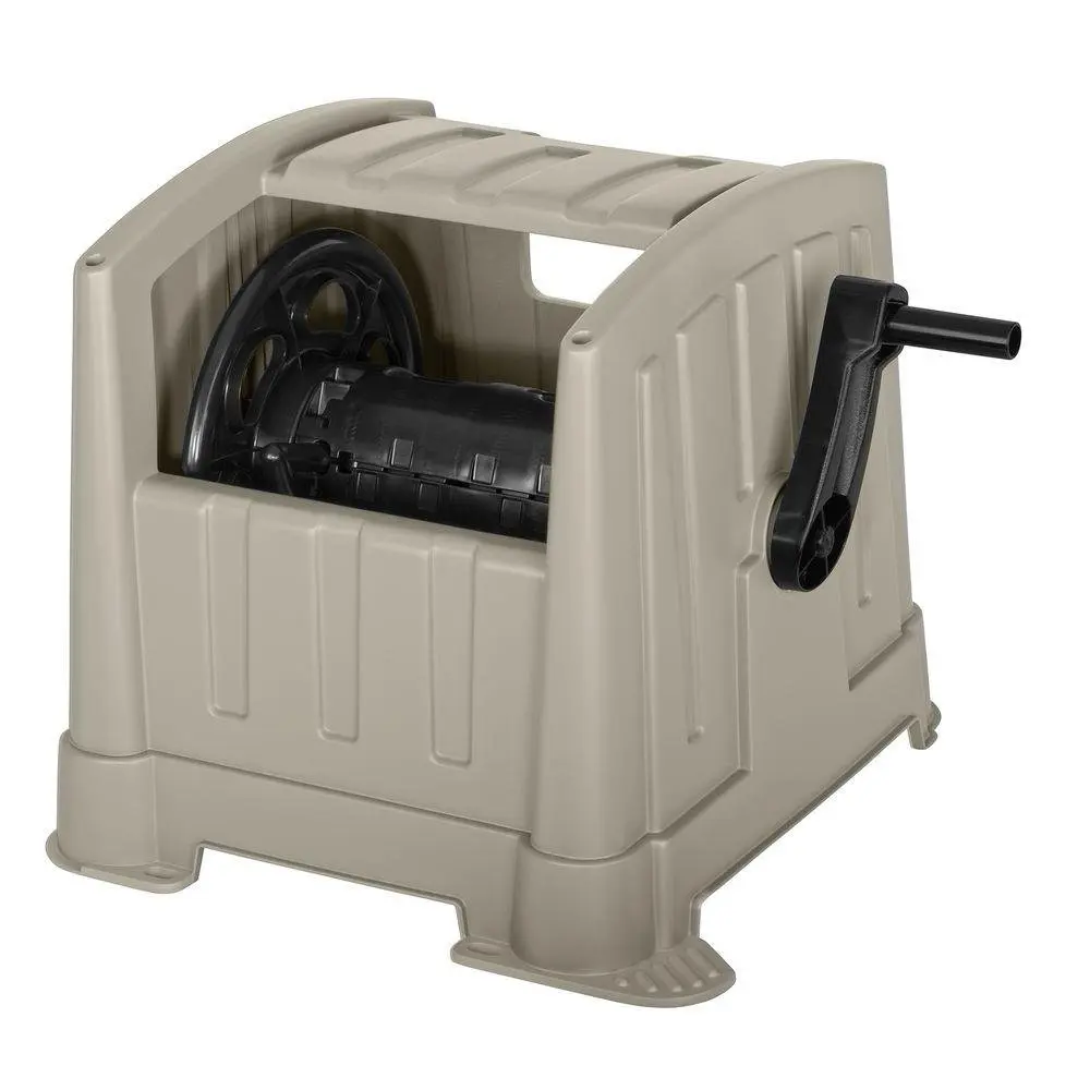 Garden Hose Reel Cart CPLPPJ100DT Hideaway with 100-Foot Hose Capacity, Heavy Duty Resin Portable. Perfect for Patio &