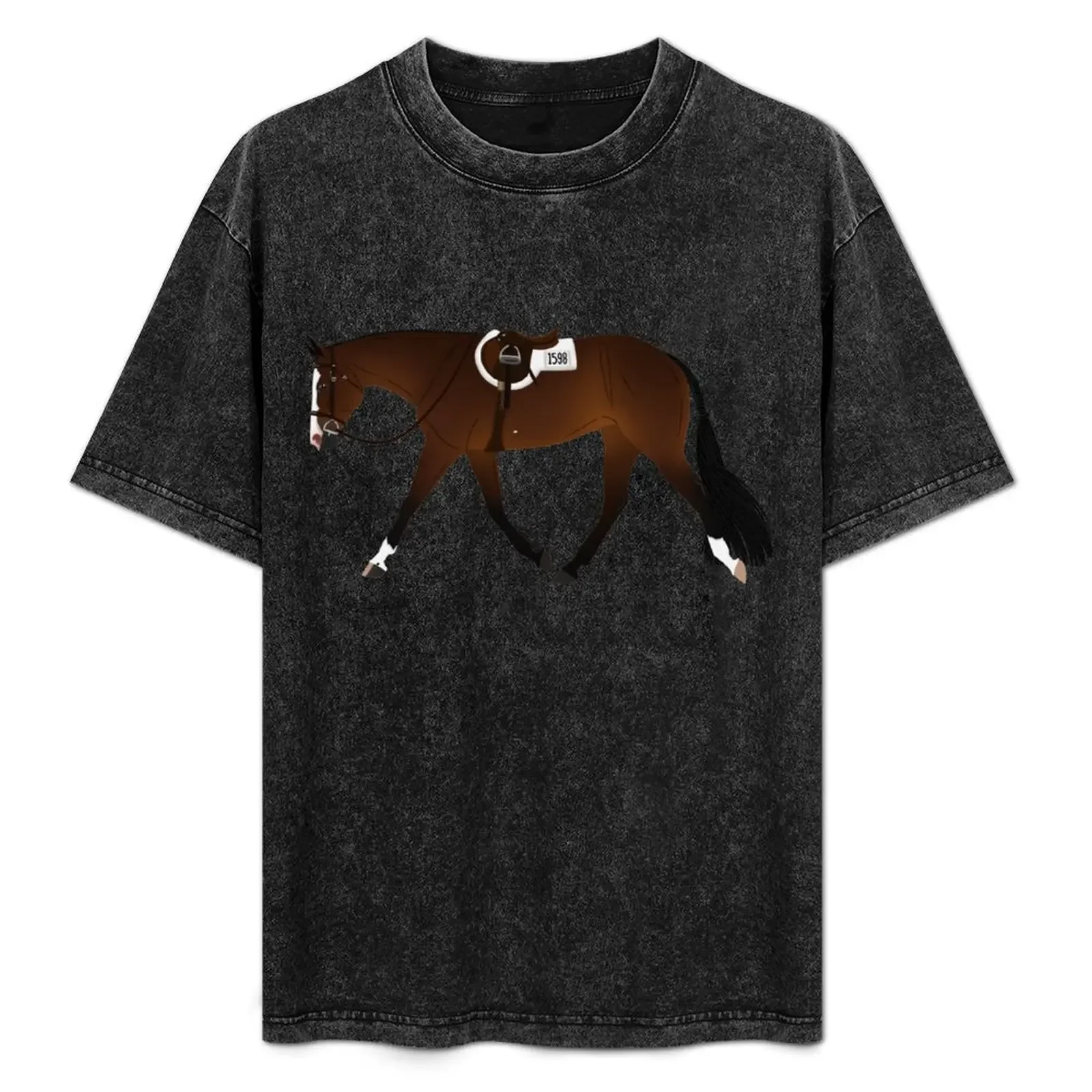 

Bay Solid Paint Hunter Horse - Equine Rampaige T-Shirt summer top anime stuff blanks black t shirts for men