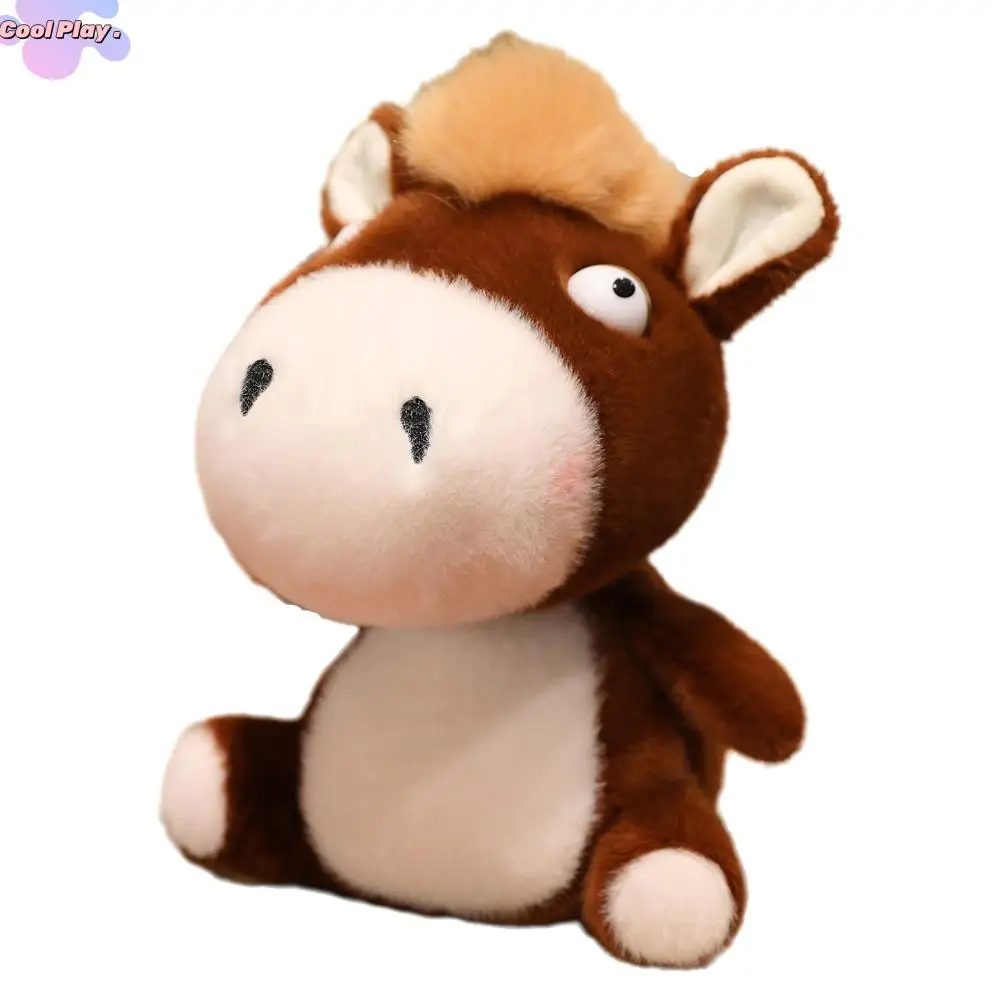 

Kawaii 18/25cm Plush Pony Doll Chinese Style Soft Cartoon Steed Doll Cotton Filled Fluffy Zodiac Pony Figurine Festive Decor