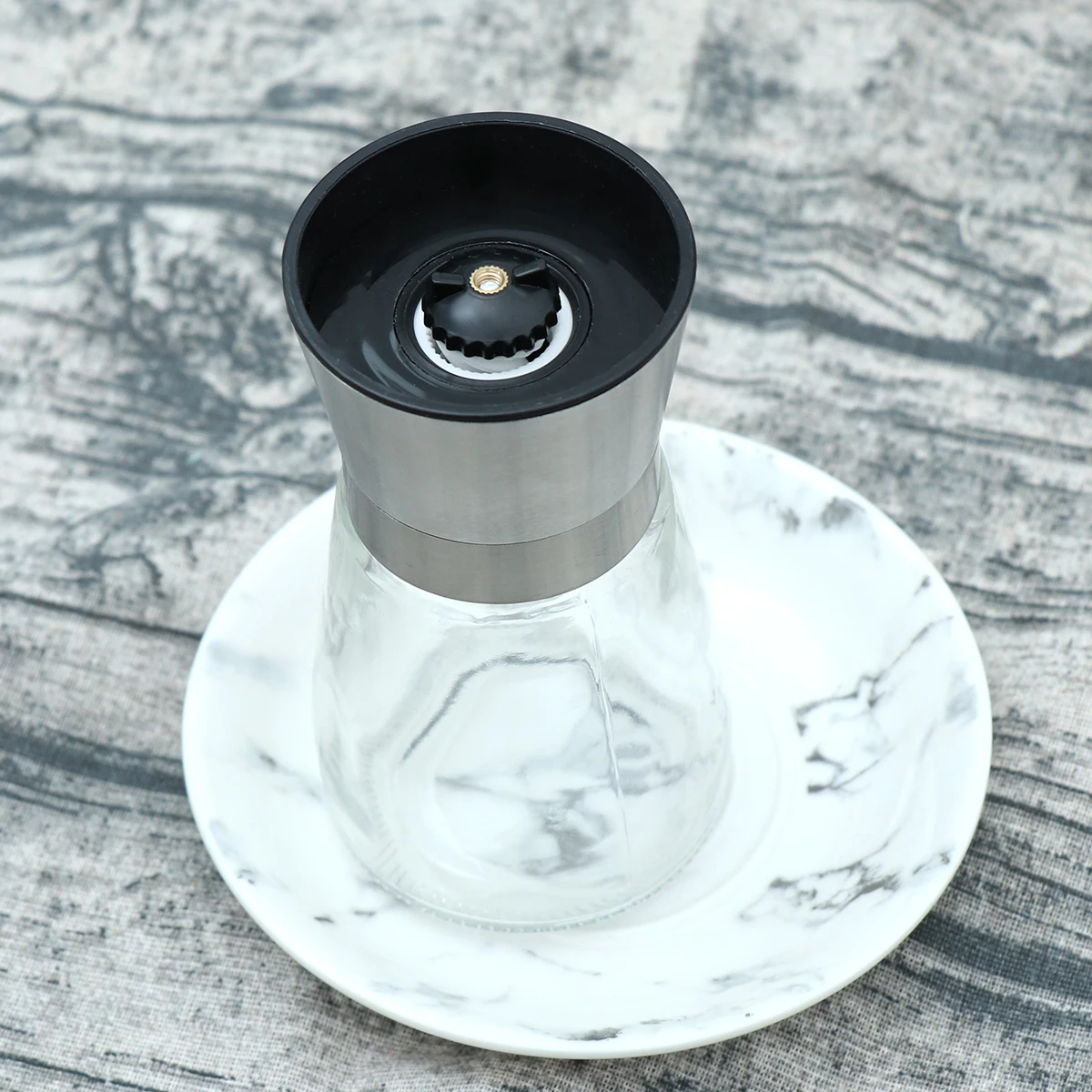 

Stainless Steel Pepper Mill 180Ml Premium Salt Grinder Handheld Non-Slip Design Clear Body Thickened Safe Use