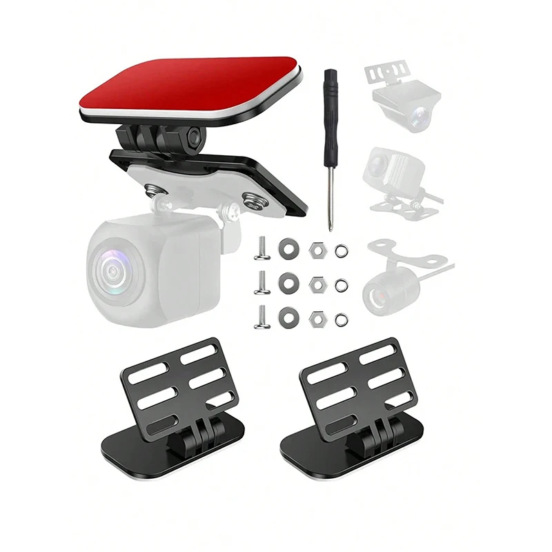 Universal Rear Camera Mount: ABS Windshield Bracket, No-Drill Peel & Stick, Adjustable Angle, Fits Most Cams, Stable & Stylish image 4