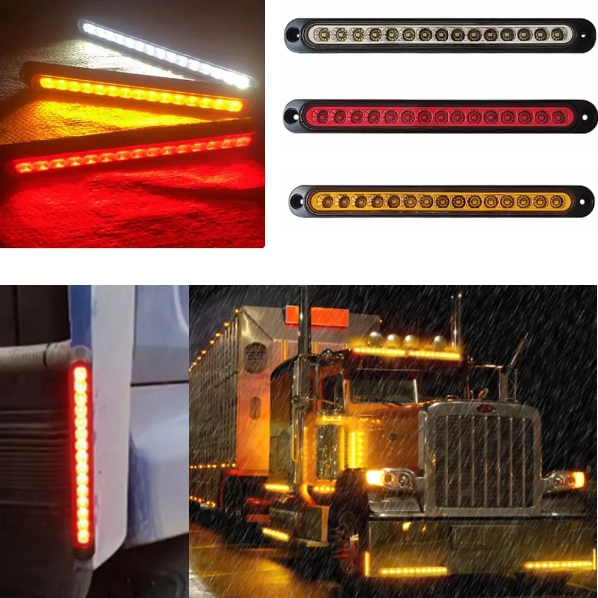 

Универсальный светодиодный задний фонарь для прицепа, грузовика, пикапа - стоп-сигнал/поворотные фонари 12 В-24 В, 15 светодиодов, полоса света