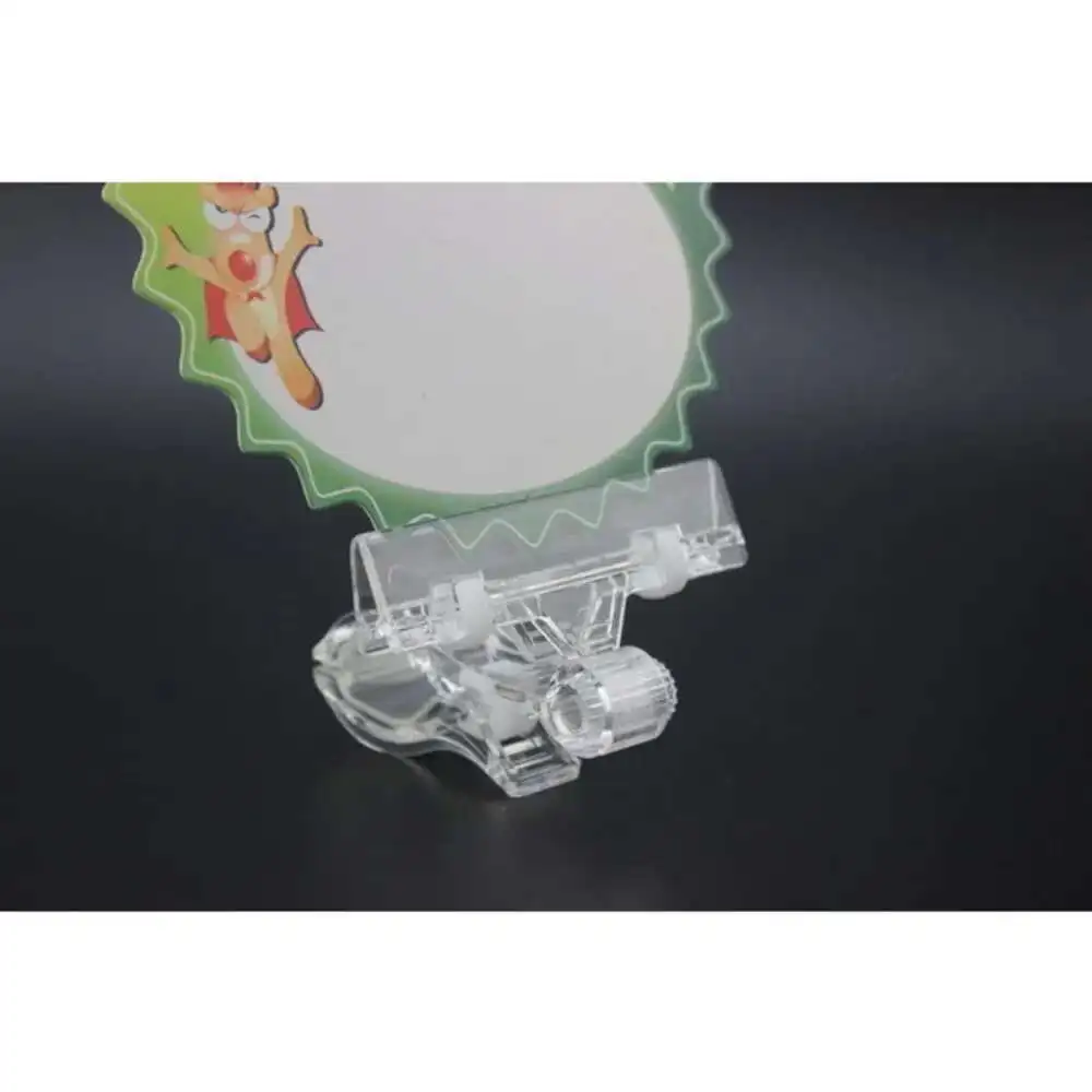 10pcs Pop Plastic Price Tag Sign Label Card Holders Paper Display Promotion Clips By Gear Rotatable Connected In Retail Store