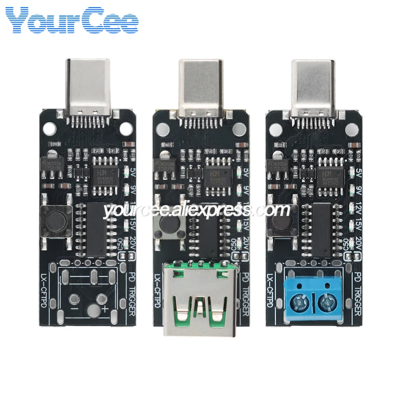 5pcs/1pc PD CFTPD Fast Charging Deceiver Module Type-C QC Fast Charging Automatic Detection and Testing Aging 9V12V15V20V ADJ