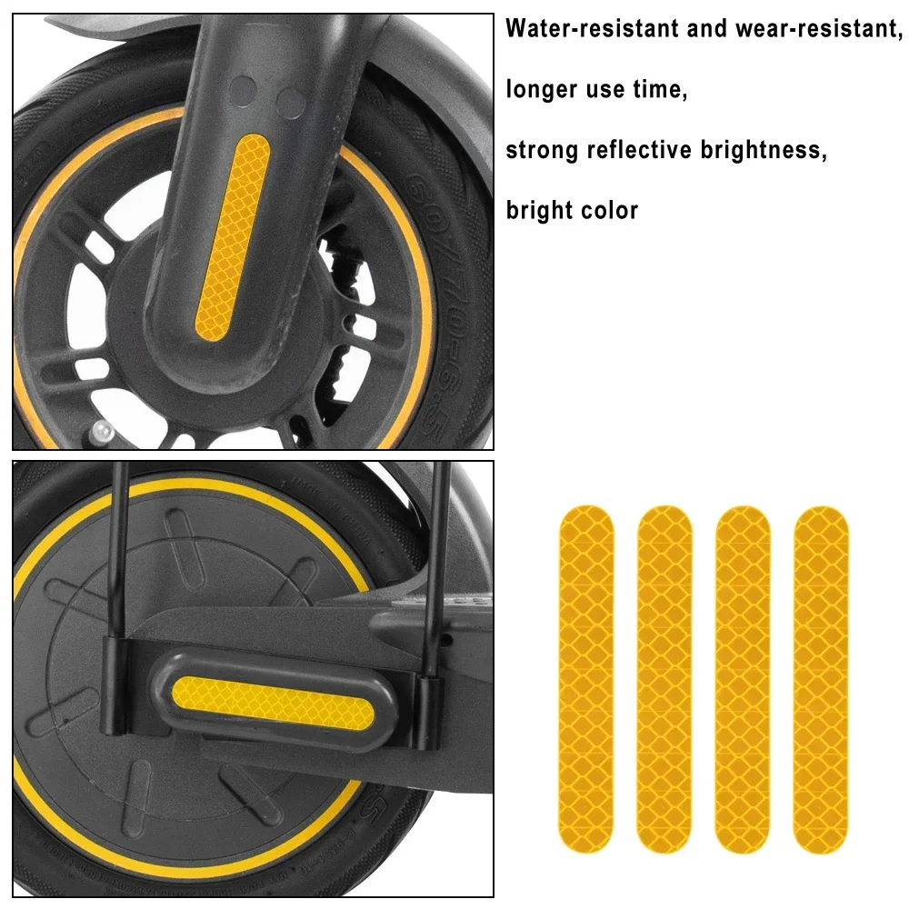 Wheel Cover Sticker for Ninebot Max G30 G30D G2 G65 Electric Scooter Reflective Sticker Rear Front Warning Night Stickers Strip