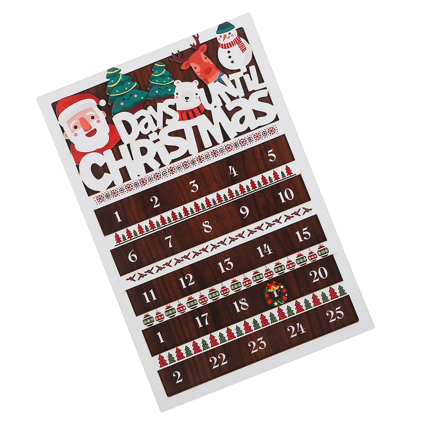 

25 Days Wooden Christmas Countdown Calendar Farmhouse Rustic Advent Decor With Movable Wreath Tabletop Wall Hanging Holiday