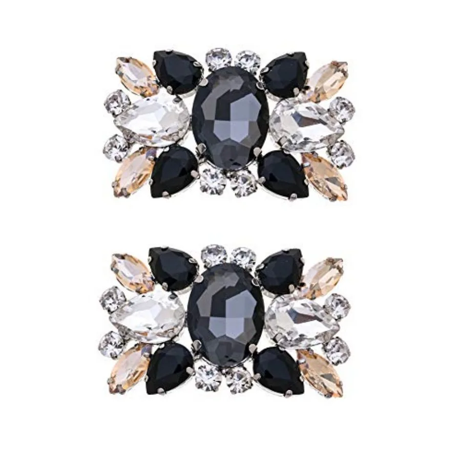 

2Pcs Fashion Womens Crystal Rhinestone Shoe Clips Decorations for Wedding Party Prom