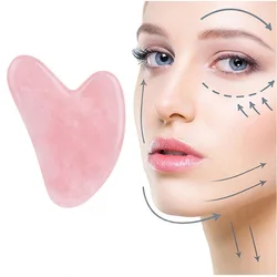 Gua Sha Deska do masażu twarzy Rose Pink Guasha Plate Jadeitowy masażer do twarzy Skrobaki Narzędzia do twarzy Szyja Plecy Ciało