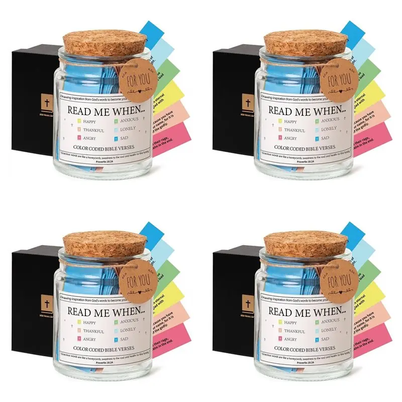A36T-4X Bible Verses In A Jar,Read Me When Bible Verses Jar For Emotions And Feelings,With Coloring A