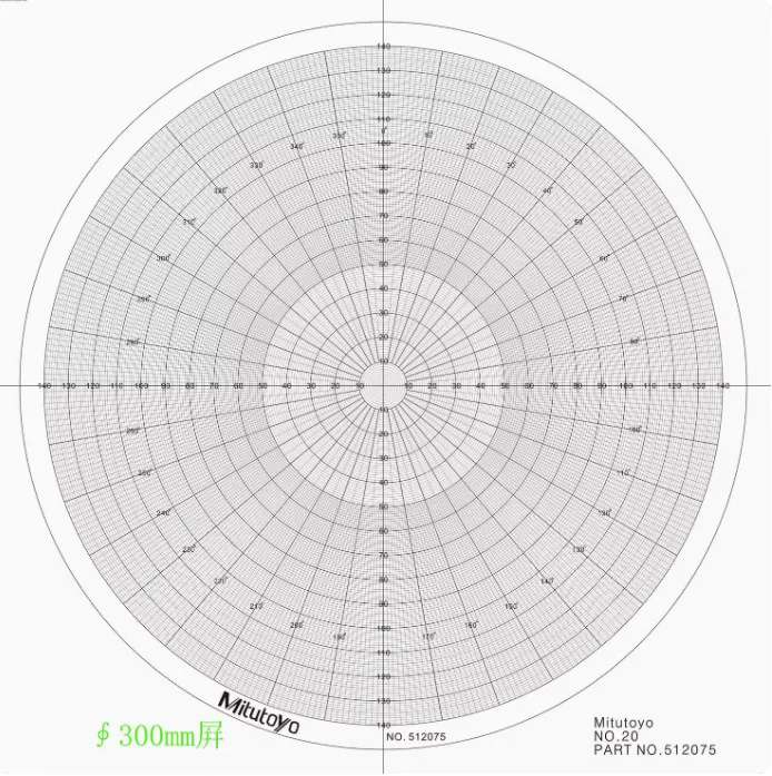 Gráfico de comparador óptico para gráfico de sobreposição de projetor de perfil para Mitutoyo 512075