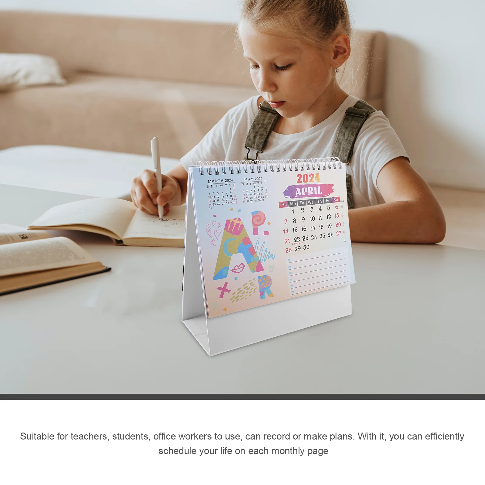

Desktop Ornaments Calendar Tabletop Calendars Daily Stand up Flip Monthly Thick Paper Modern Minimalistic Decoration