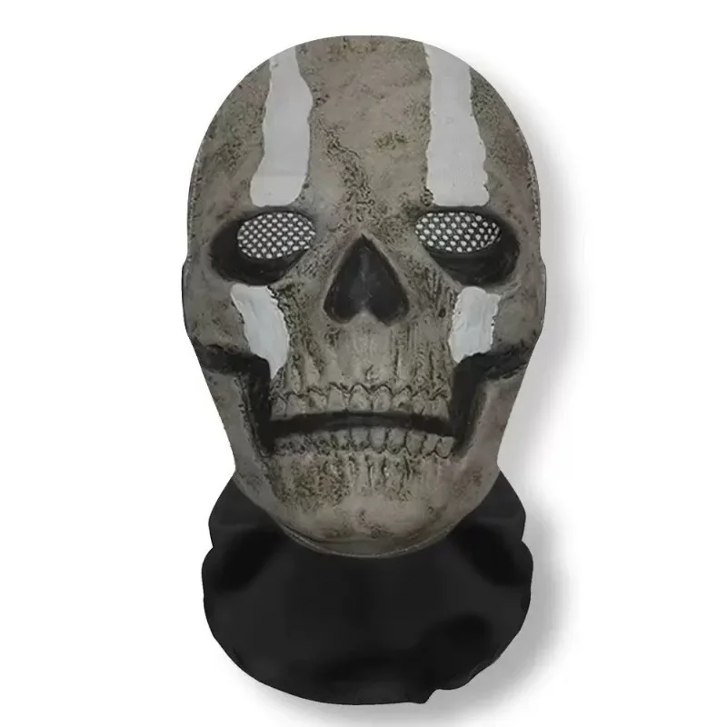 Halloween Ghost Face 3D Printed Mask Stretch Mesh Full Face Mask Skull Role Play Headdress Halloween Cosplay Horror Balaclava