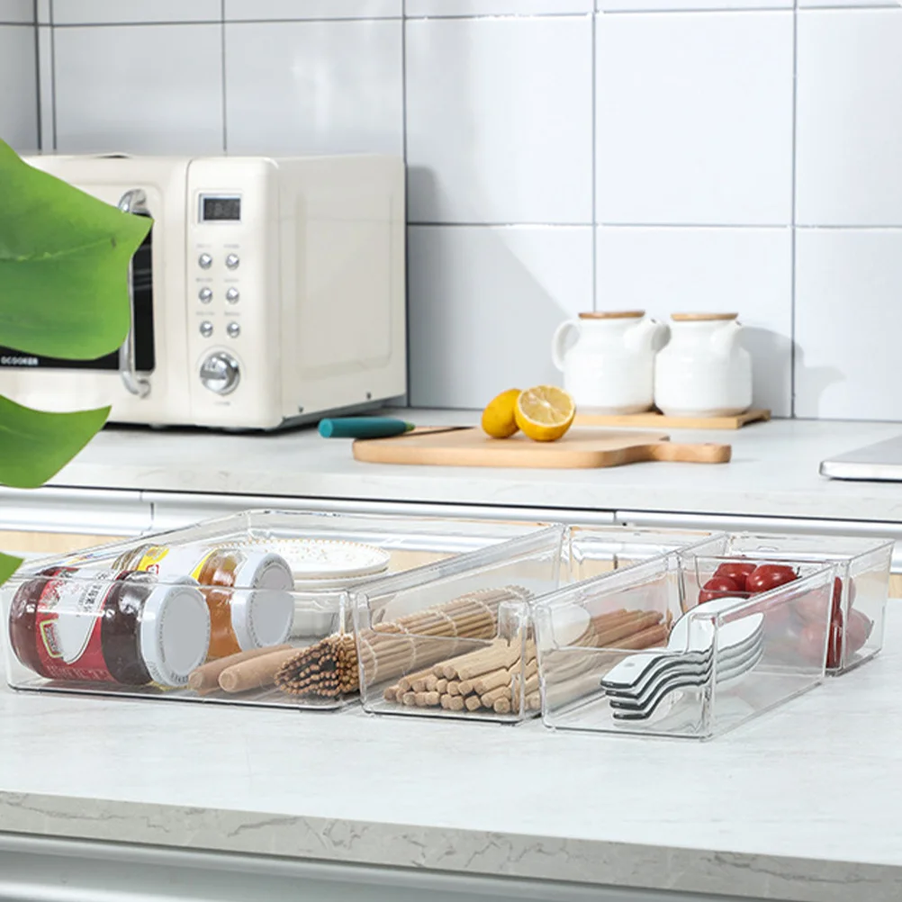 2 Buah Kotak Penyimpanan Desktop dari Akrilik Kuat untuk Kuas Makeup, Kosmetik, Perlengkapan Rumah, Kamar Mandi, Dapur