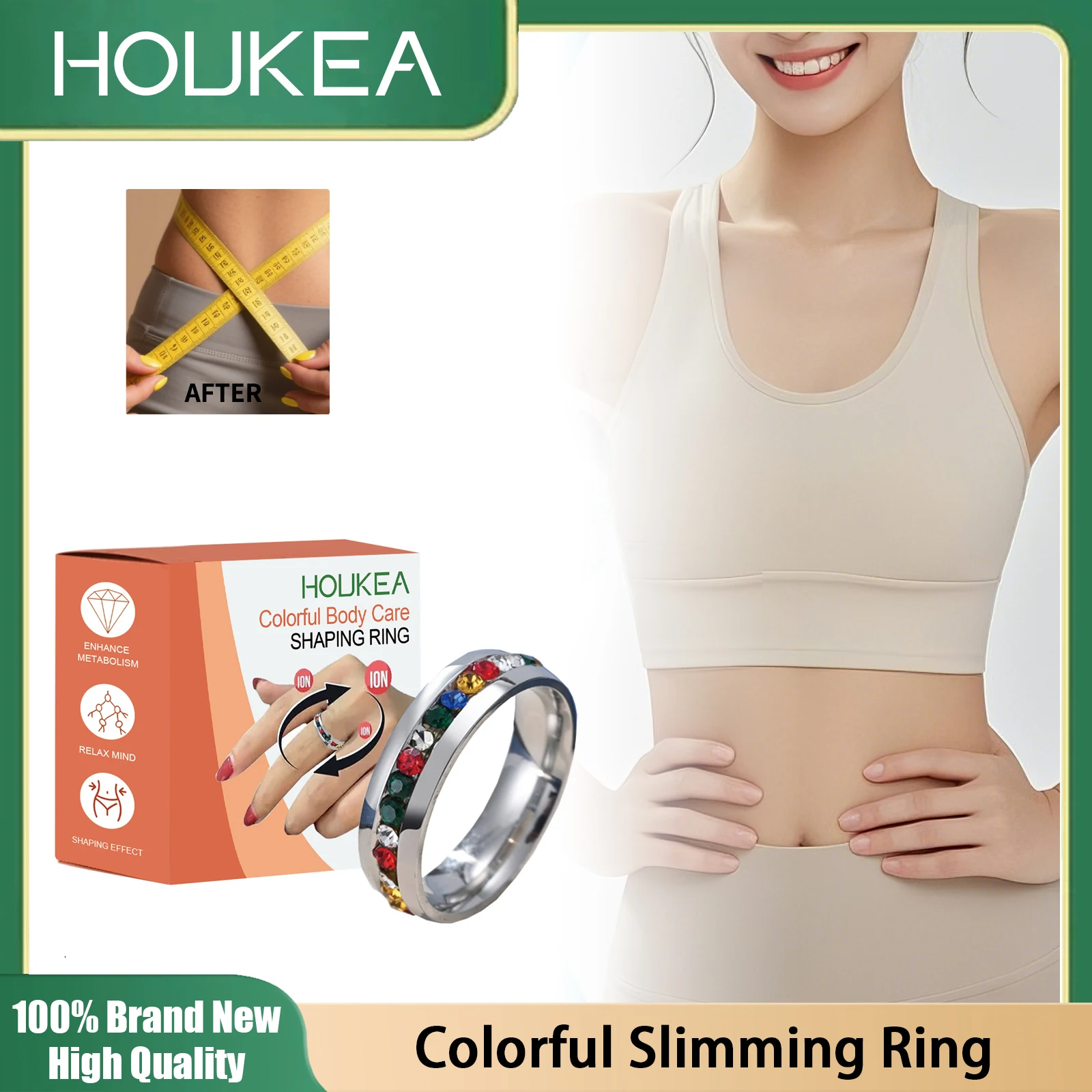 

Health Slimming Rings for Women Dispel Dampness Cold Remove Waist Abdomen Thighs Fat Burner Stainless Steel Fashion Rings 2025