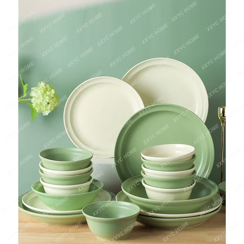 Nordic Style Tableware Bowl and Plates Set of Dishes and Bowls Household Rice Bowl Plate Tableware Set