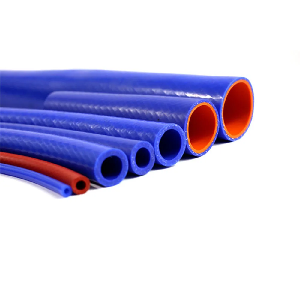 1-4M Woven Silicone Hose Single-Layer And Double-Layer Fiber Clamped Silicone Hose Automotive Vacuum Tube Steam Water Tube