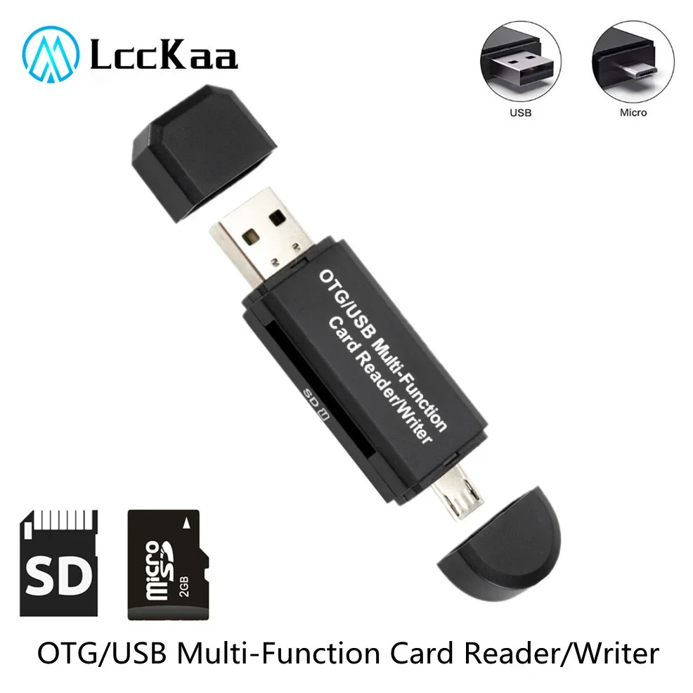 LccKaa OTG Card Reader Micro Sd/Sd Card Reader MINI USB 2.0 +OTG Micro SD/SDXC TF Card Reader Adapter U Disk laptop accessories