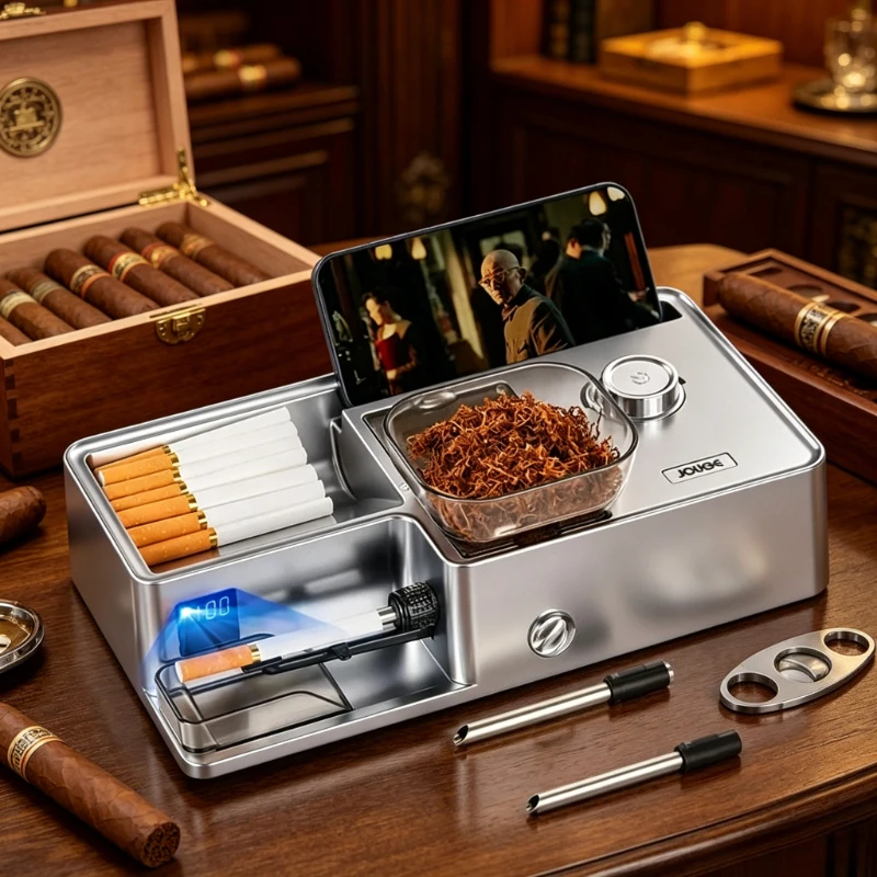 Máquina de Cigarrillos Automática 3 en 1, Nueva 2026, Inyector de Tabaco Eléctrico Inteligente con Sensor para Tubos Redondos de 5.5, 6.5 y 8 mm con Pinzas