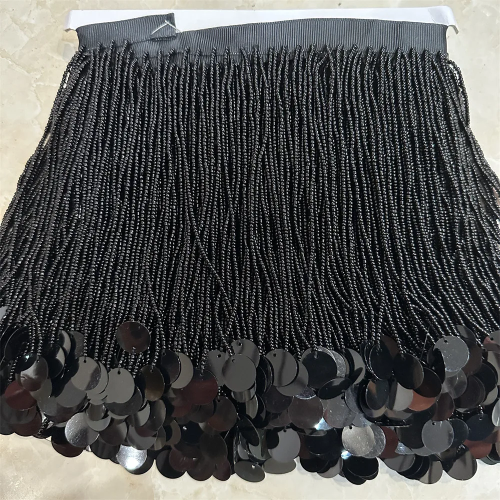 5meters more colors 15cm Seed Beaded Fringe with appique Lamp Costume Trim Crafts