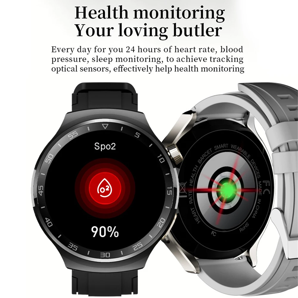 Reloj inteligente para hombre, accesorio de pulsera resistente al agua con llamadas de dientes azules, frecuencia cardíaca, carga inalámbrica, asistente de voz, deportivo y Fitness, 1,53 pulgadas