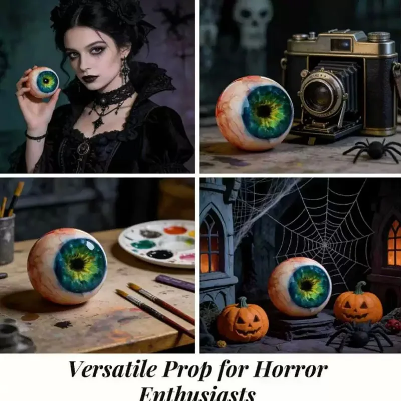 3D Hyper-Realistic Monster Eye Decor Gothic Pupil Eye Figurine With Stand Resin Eyeball Home Desktop Decoration Birthday Gifts