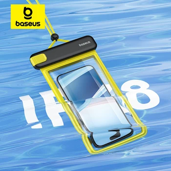 Baseus Su Geçirmez Telefon Kılıfı Kılıfı Çanta iPhone 15 14 13 Pro Max Samsung S24 S23 Ultra 7.2'' Telefon Altında Yüzme Kapak Çanta
