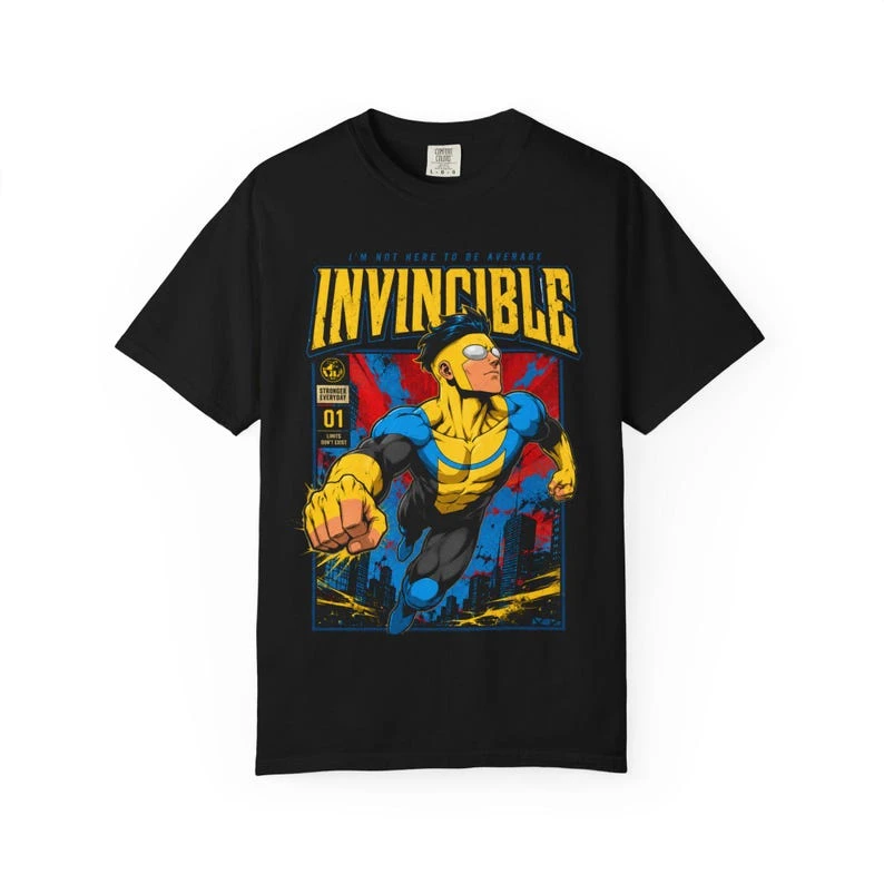 Summer Hot Sale Anime Invincible Mark Grayson Comic Poster T‑Shirt Unisex Retro Vintage Art Anime Short Sleeve Casual T Shirt