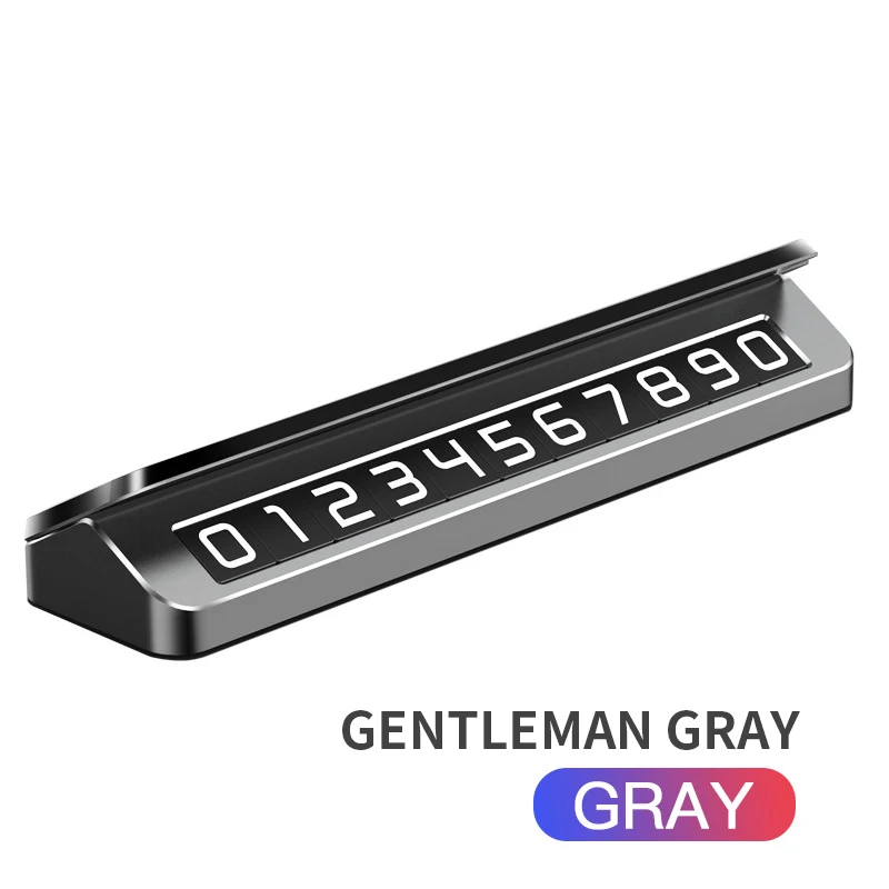 Metal Car Temporary Parking Card Rotate Phone Number Plate Aluminum Stickers Park Stop In Car-styling Auto Accessories