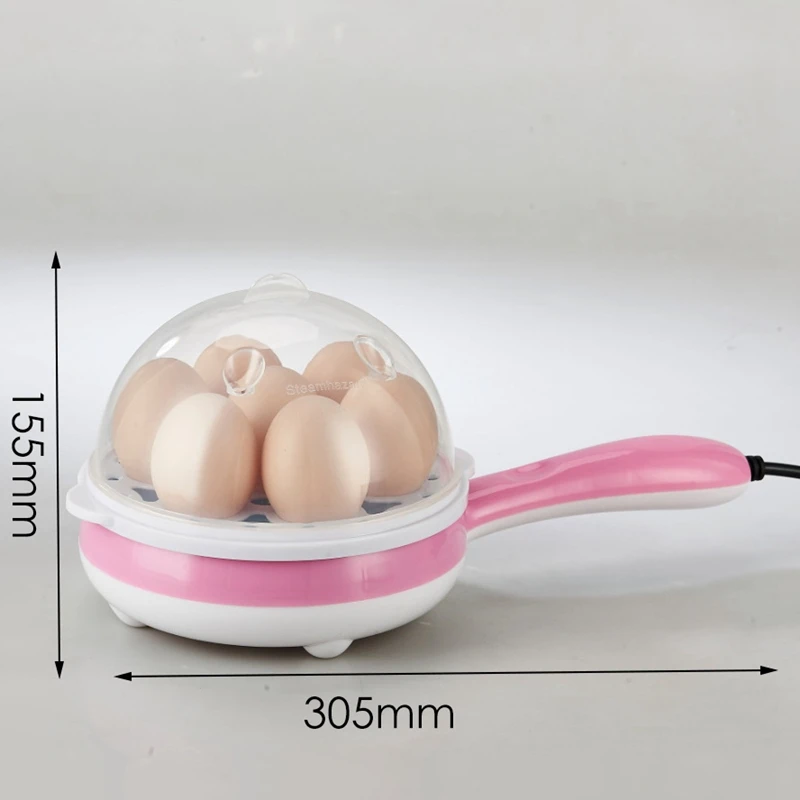 Multifunction Mini Electric Boiled Egg Cooker Boiler Food Fried Steamer Steak Non-Stick Frying