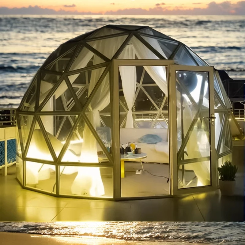 Wild Luxury tent Outdoor spherical tent dome Glass House Starry Tent Room Camping Hotel Homestay Delicate Bubble House