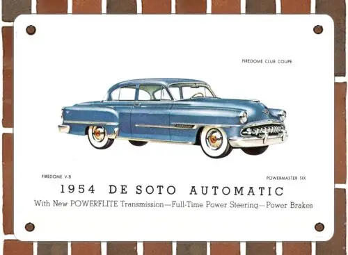 METAL SIGN - 1954 DeSoto Firedome Club Coupe - 10x14 Inches