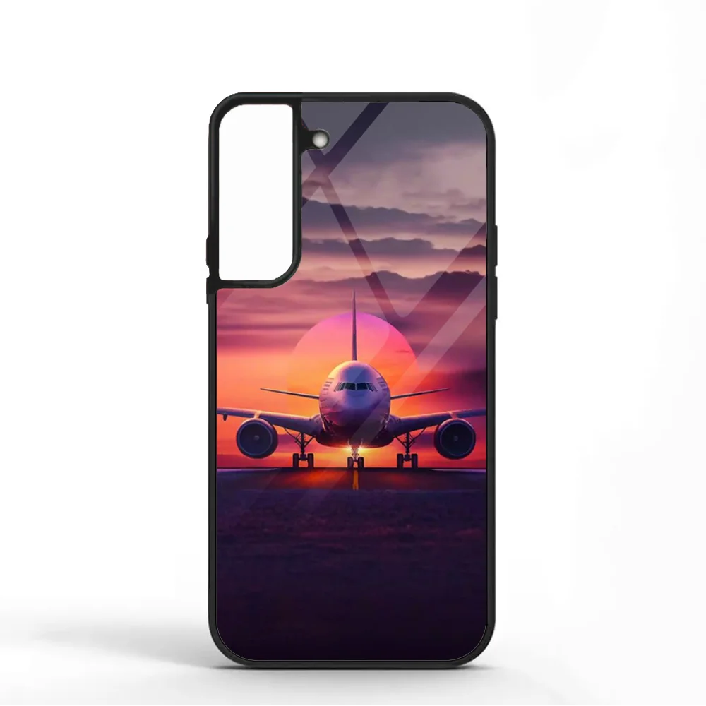 Travel Aircraft Airport Take Off Phone Case For Samsung S10 S20 S21 S22 S24 S30 Plus ULTRA Mirror Acrylic Cover