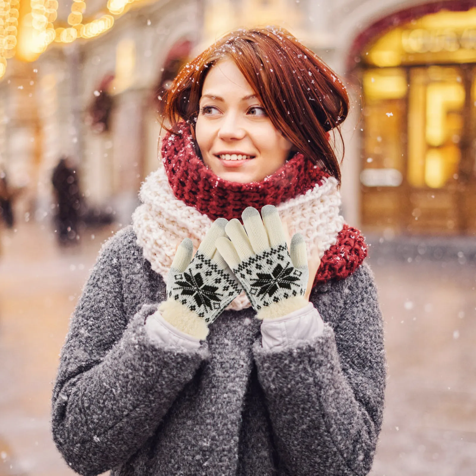 

1Pair Warm Touchscreen Gloves Thickened Winter Thermal Gloves Outdoor Riding Hiking Cycling Non-Slip Windproof